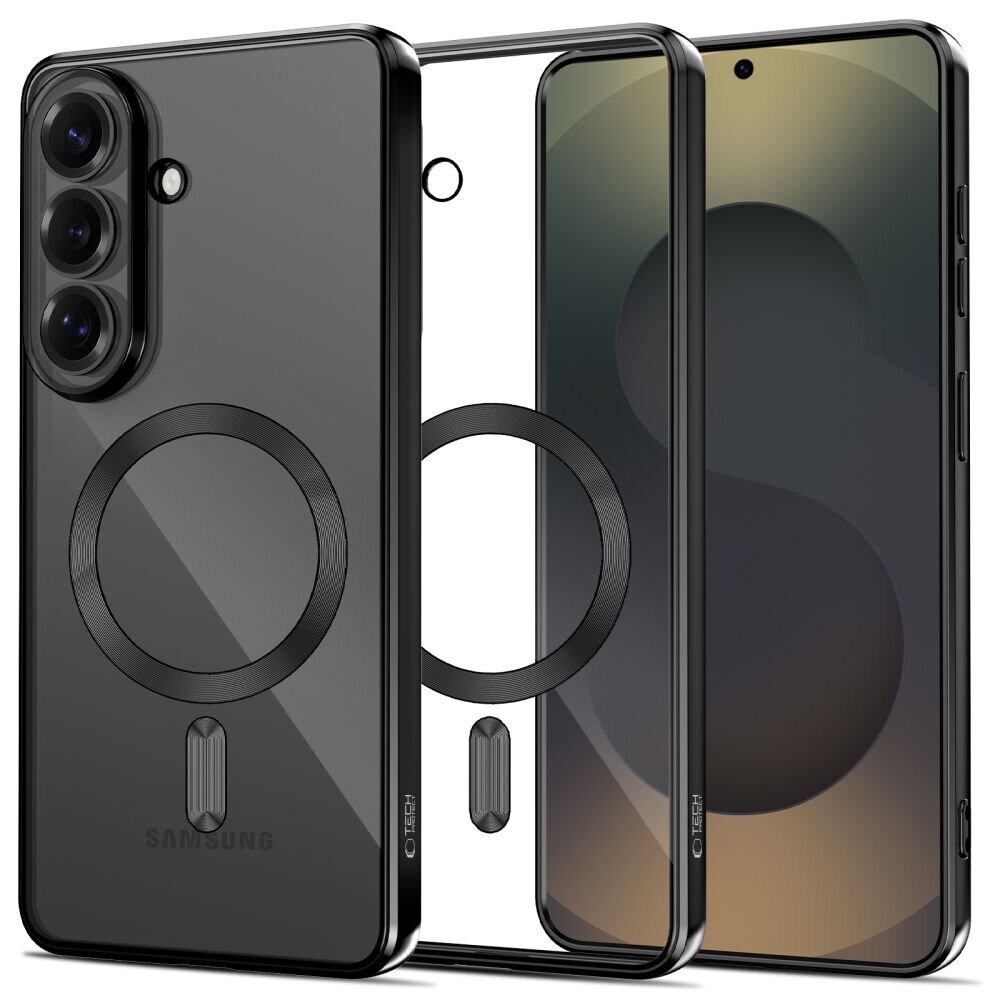 Samsung Galaxy S26+ Tech-Protect MagFlex dėklas – juodas skaidrus
