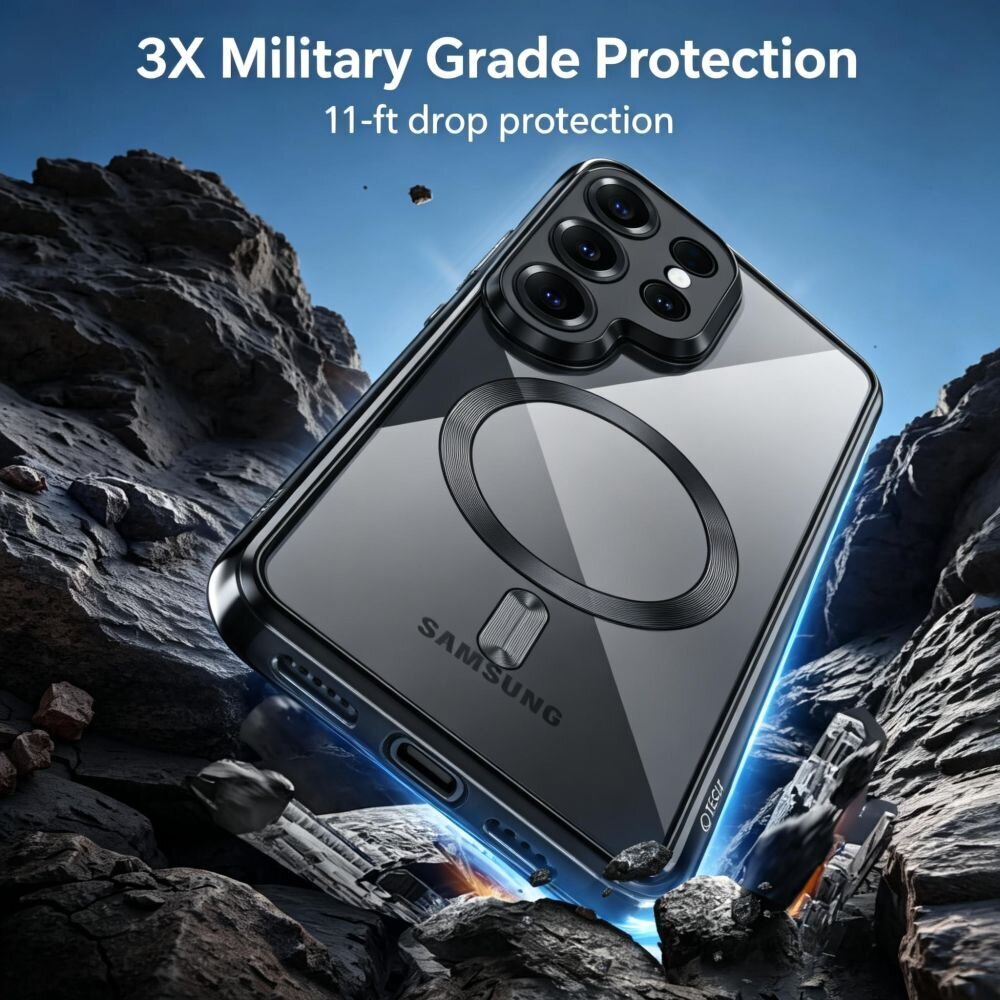 Samsung Galaxy S26 Ultra Tech-Protect MagFlex dėklas – juodas skaidrus 3