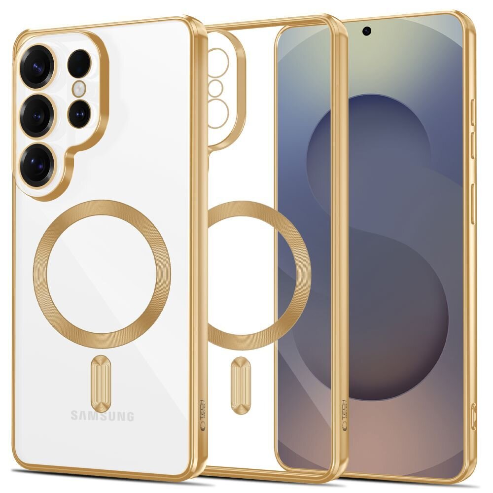 Samsung Galaxy S26 Ultra Tech-Protect MagFlex dėklas – auksinis skaidrus Samsung Galaxy S26 Ultra Tech-Protect MagFlex dėklas – auksinis skaidrus