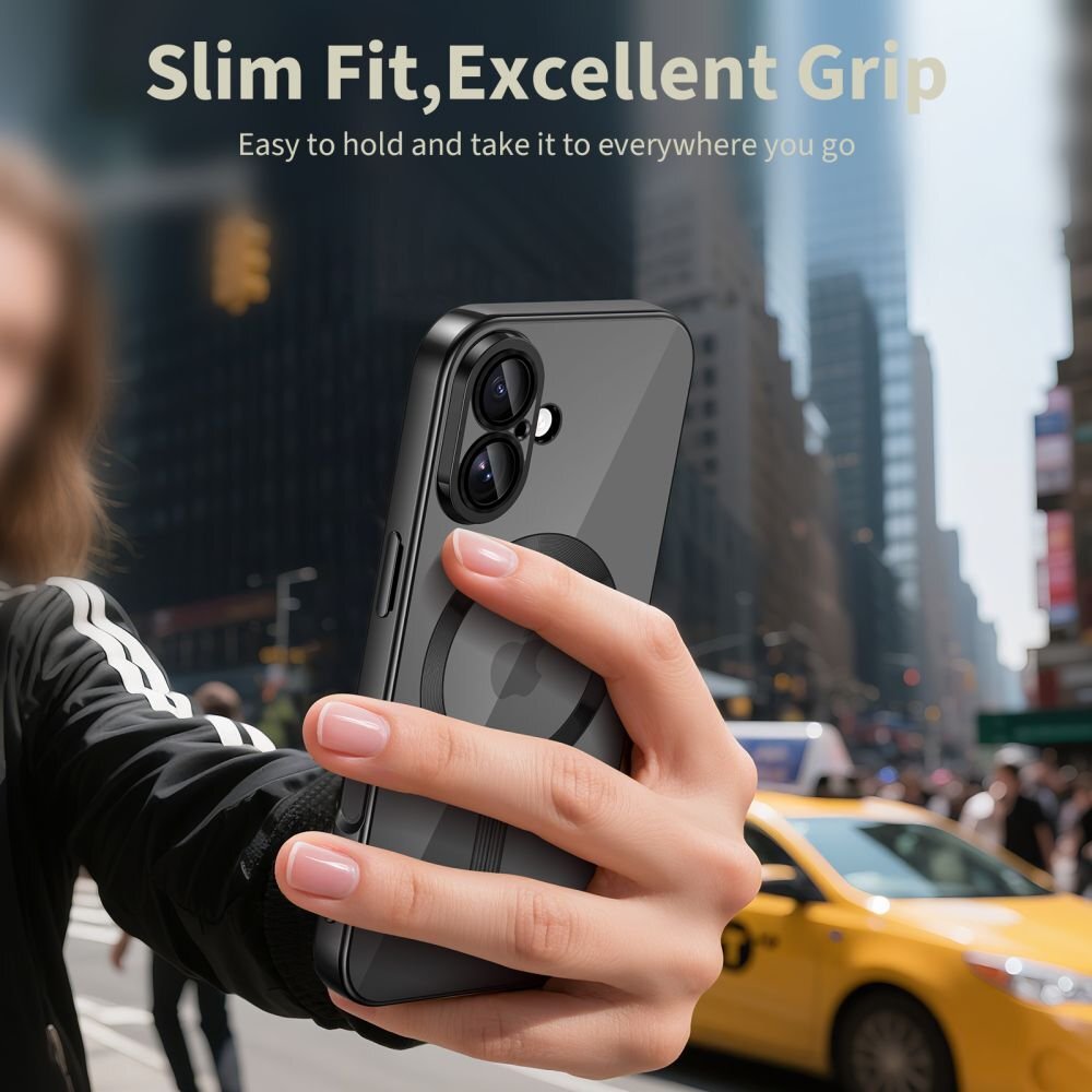 iPhone 17 dėklas Tech-Protect MagFlex su MagSafe – skaidrus juodas 4