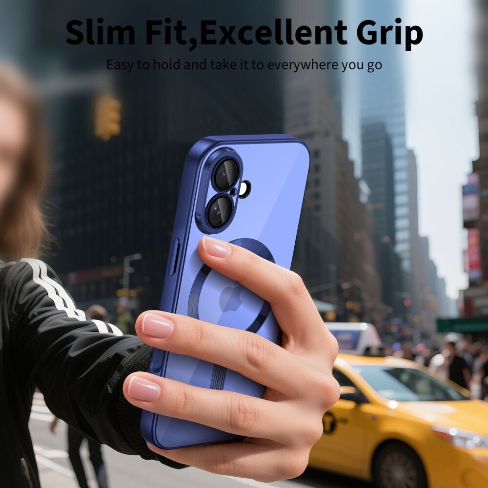 iPhone 17 Tech-Protect MagFlex MagSafe dėklas – skaidrus tamsiai mėlynas 4