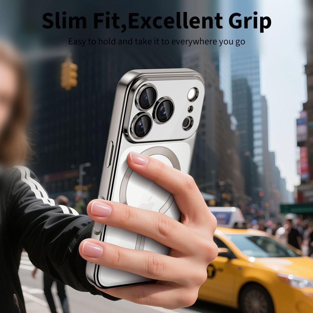 iPhone 17 Pro Max Tech-Protect MagFlex MagSafe dėklas – skaidrus sidabrinis 4 iPhone 17 Pro Max Tech-Protect MagFlex MagSafe dėklas – skaidrus sidabrinis 4