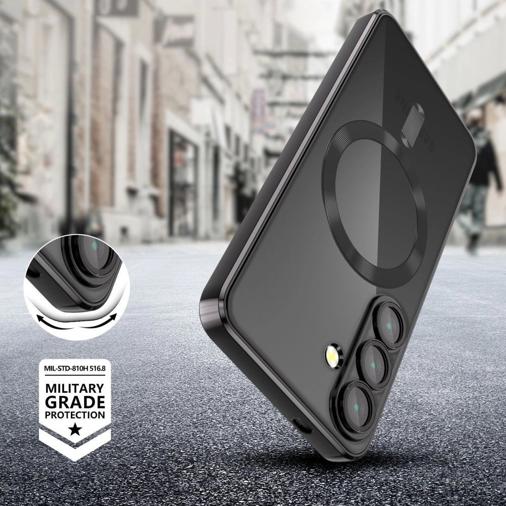 Samsung Galaxy A56 5G – Tech-Protect MagFlex MagSafe dėklas - Skaidriai juodas 3