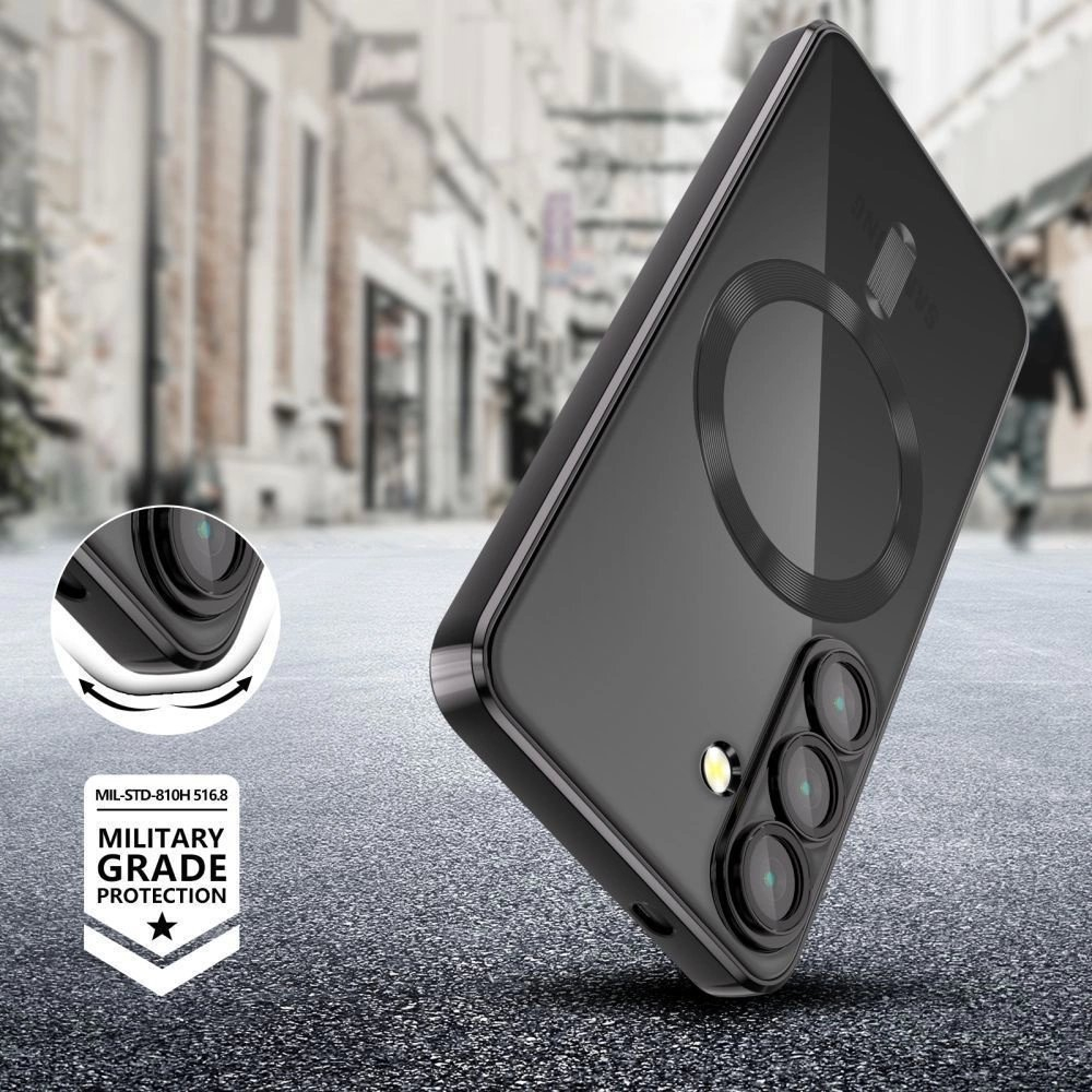 Samsung Galaxy S25 Edge – Tech-Protect MagFlex MagSafe dėklas - Skaidriai juodas 3