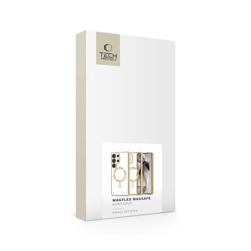 Tech-Protect MagFlex MagSafe Dėklas skirtas Samsung Galaxy S25 Ultra - Permatomas Auksinis 4