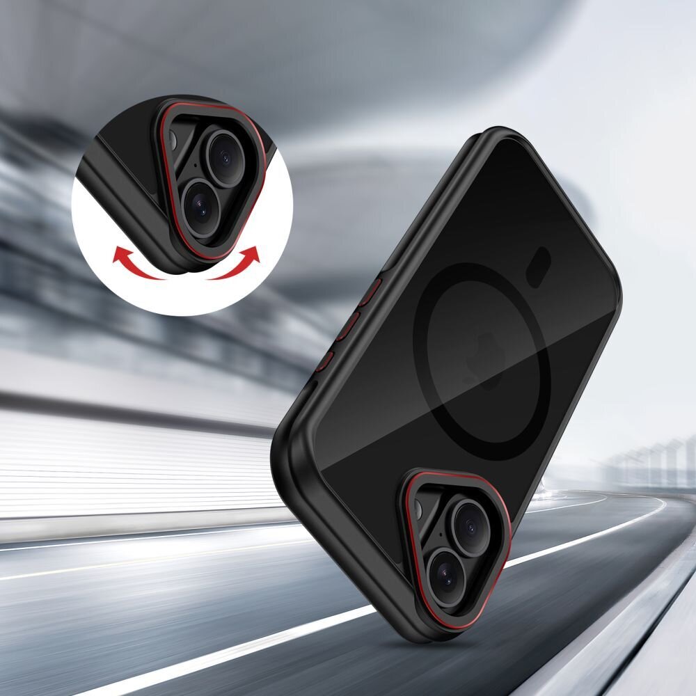 iPhone 17 Tech-Protect MagHybrid MagSafe dėklas – juodas / raudonas 5 iPhone 17 Tech-Protect MagHybrid MagSafe dėklas – juodas / raudonas 5