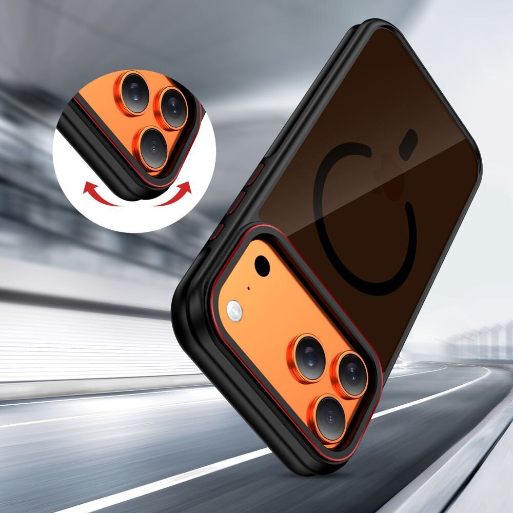 iPhone 17 Pro Tech-Protect MagHybrid MagSafe dėklas – juodas / raudonas 5 iPhone 17 Pro Tech-Protect MagHybrid MagSafe dėklas – juodas / raudonas 5