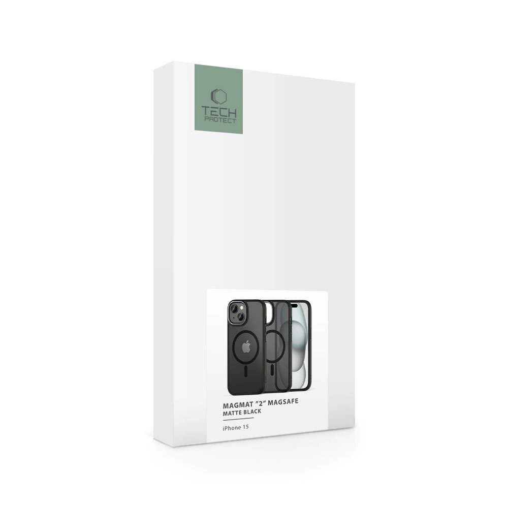 Tech-Protect MagMat 2 MagSafe Dėklas iPhone 15 - matte Juodas 4 Tech-Protect MagMat 2 MagSafe Dėklas iPhone 15 - matte Juodas 4