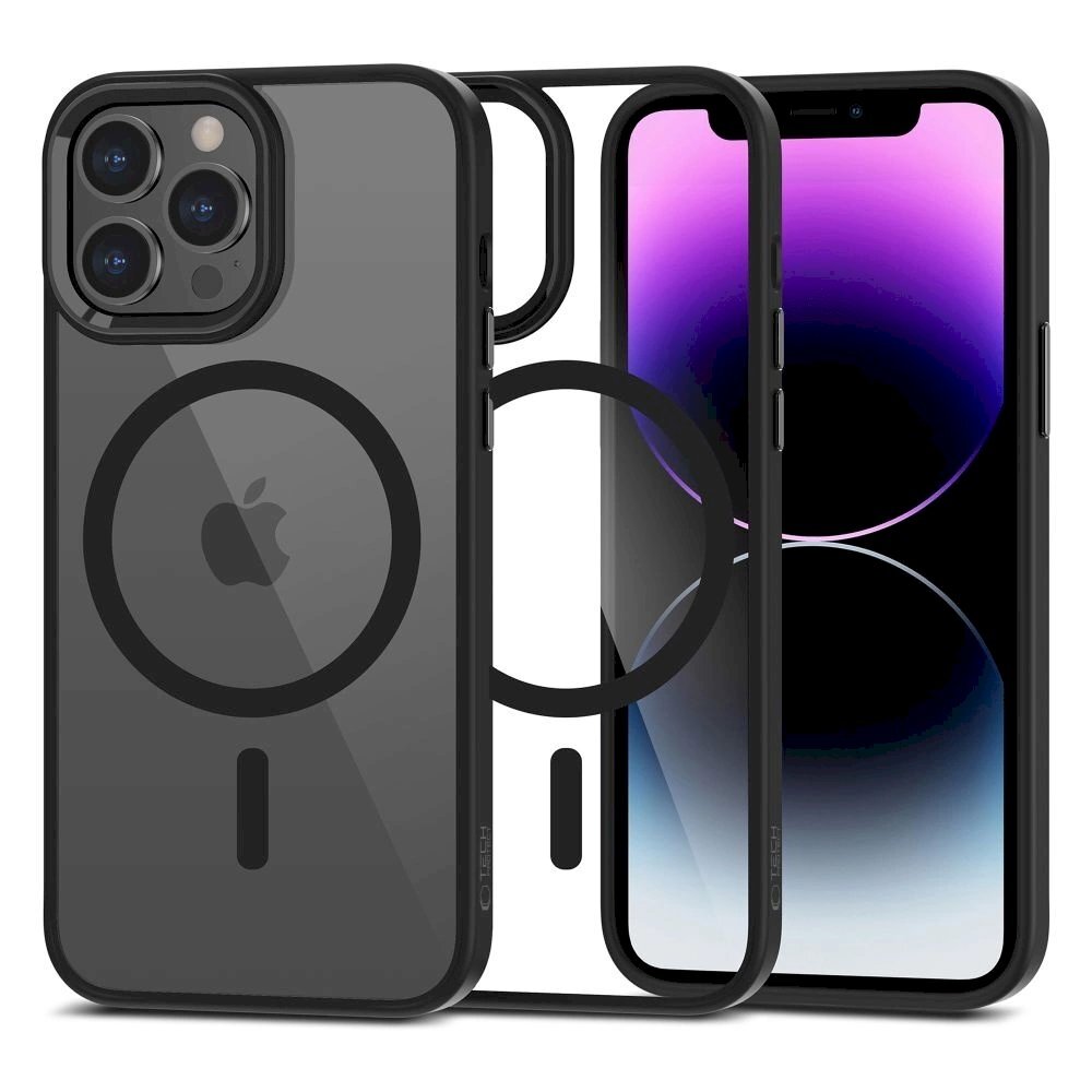 Tech-Protect MagMat MagSafe Dėklas iPhone 13 Pro Max - Permatomas Juodas Tech-Protect MagMat MagSafe Dėklas iPhone 13 Pro Max - Permatomas Juodas