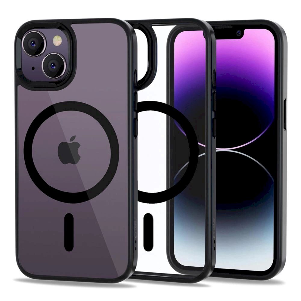 Tech-Protect MagMat MagSafe Dėklas iPhone 14 - Permatomas Juodas Tech-Protect MagMat MagSafe Dėklas iPhone 14 - Permatomas Juodas