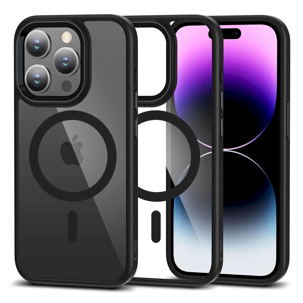 Tech-Protect MagMat MagSafe Dėklas iPhone 15 Pro - Permatomas Juodas Tech-Protect MagMat MagSafe Dėklas iPhone 15 Pro - Permatomas Juodas