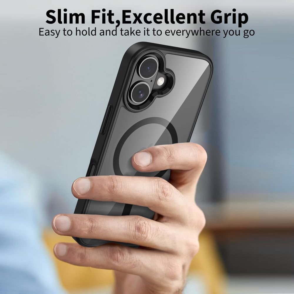 iPhone 17 dėklas Tech-Protect MagMat su MagSafe – juodas, skaidrus 4 iPhone 17 dėklas Tech-Protect MagMat su MagSafe – juodas, skaidrus 4