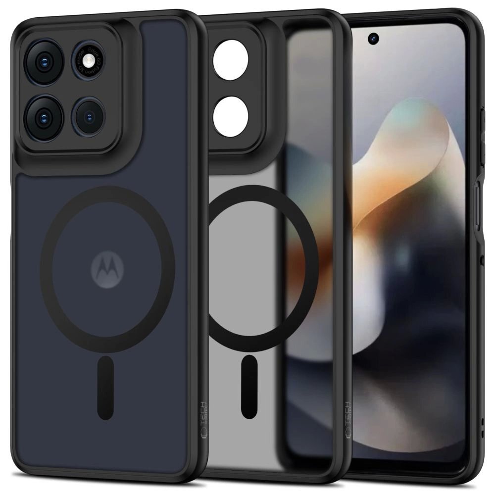 Motorola Moto G56 5G dėklas Tech-Protect MagMat su MagSafe – matinės juodos spalvos