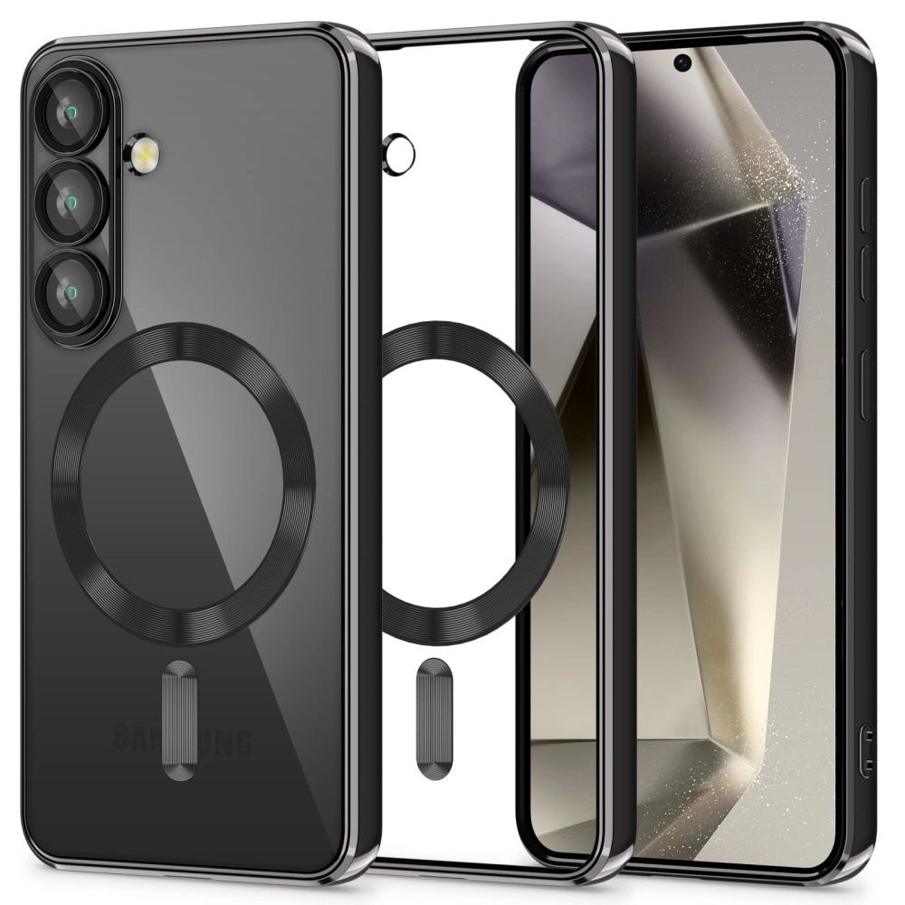 Tech-Protect MagMat MagSafe Dėklas skirtas Samsung Galaxy S25 - Permatomas Juodas