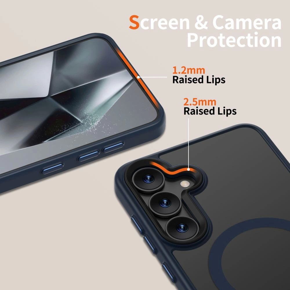 Samsung Galaxy S25 – Tech-Protect MagMat MagSafe dėklas - Skaidriai mėlynas 1