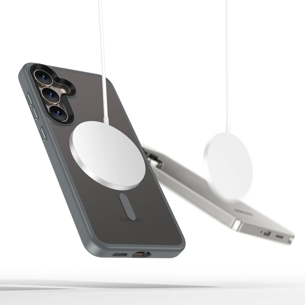Samsung Galaxy S25 – Tech-Protect MagMat MagSafe dėklas - Skaidriai pilkas 2