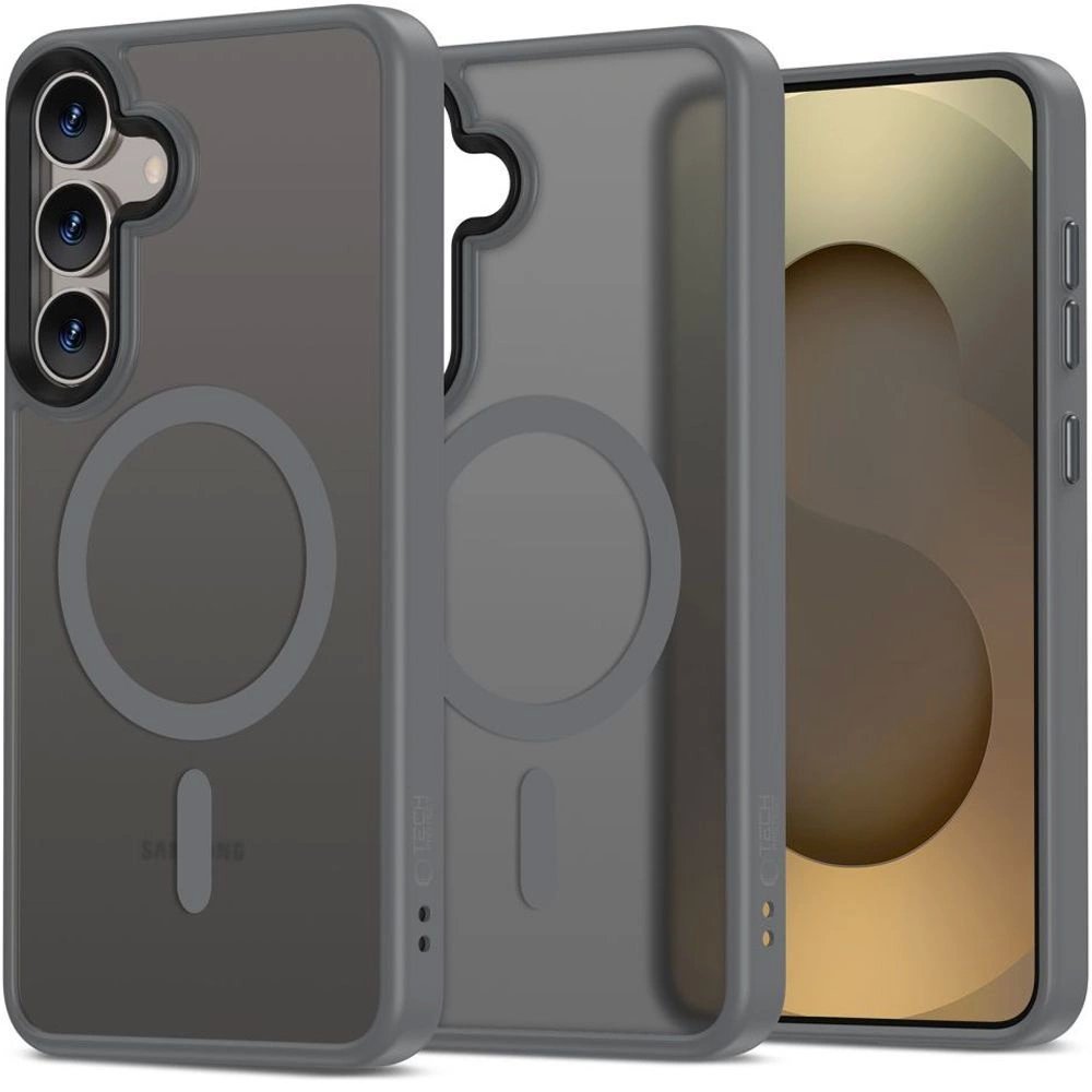 Samsung Galaxy S25 – Tech-Protect MagMat MagSafe dėklas - Skaidriai pilkas Samsung Galaxy S25 – Tech-Protect MagMat MagSafe dėklas - Skaidriai pilkas