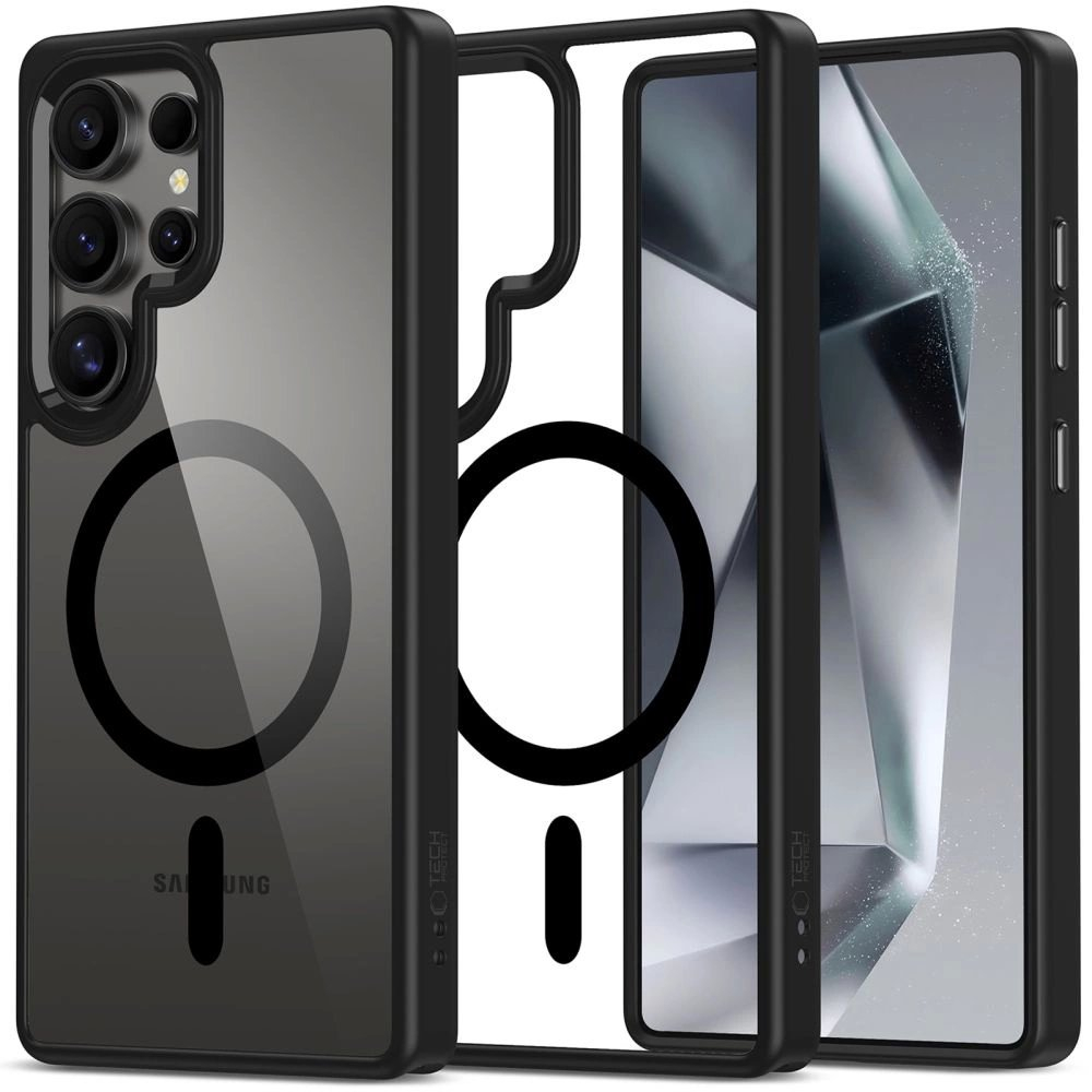 Tech-Protect MagMat MagSafe Dėklas skirtas Samsung Galaxy S25 Ultra - Permatomas Juodas