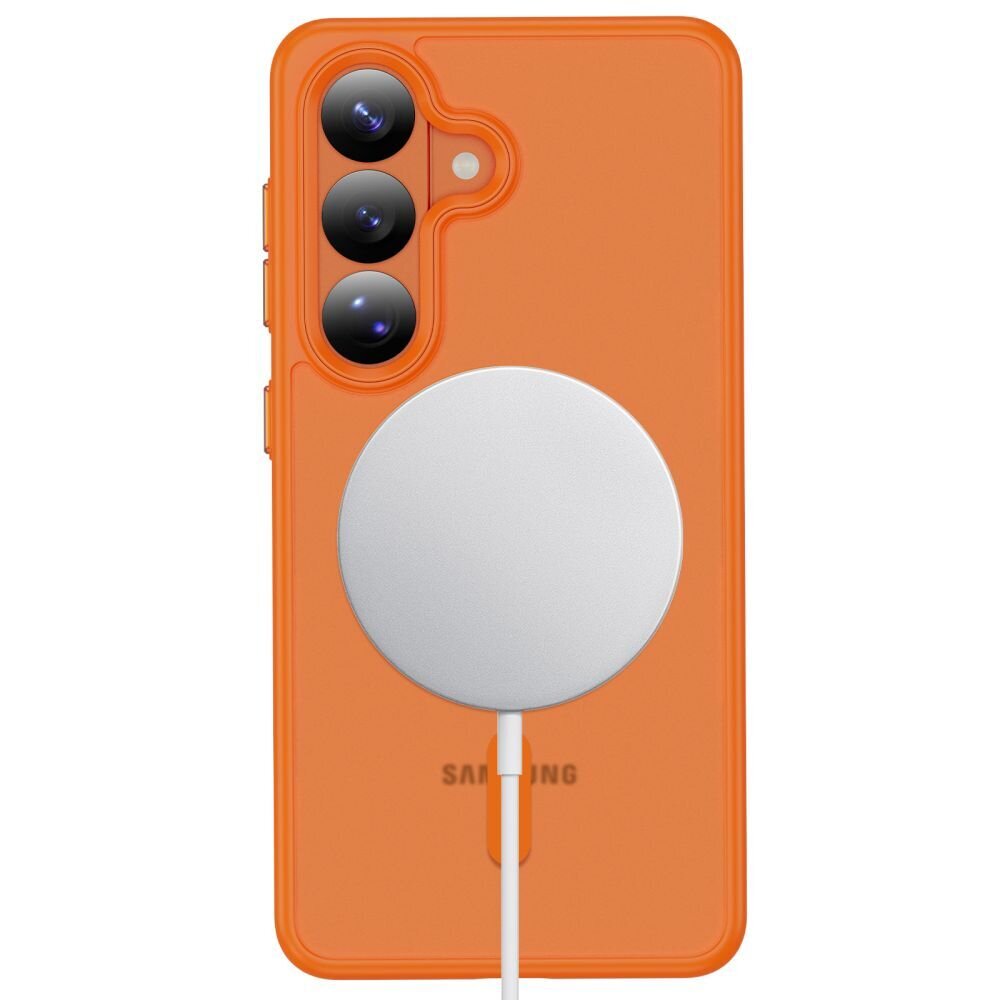 Samsung Galaxy S26 Tech-Protect Magmat MagSafe dėklas – oranžinis matinis 3