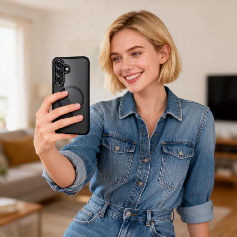 Samsung Galaxy S26+ Tech-Protect Magmat MagSafe dėklas – skaidrus juodas 8