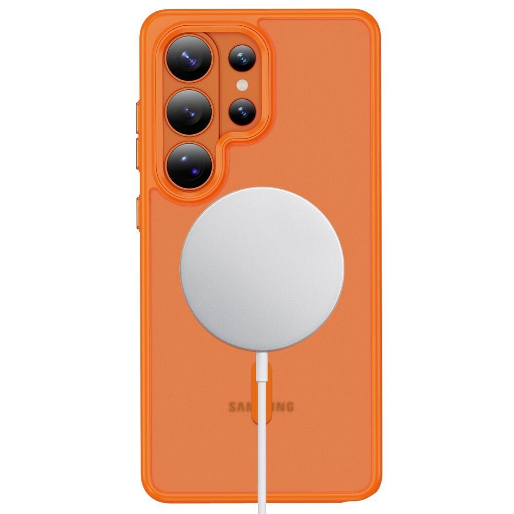 Samsung Galaxy S26 Ultra Tech-Protect Magmat MagSafe dėklas – oranžinis matinis 3