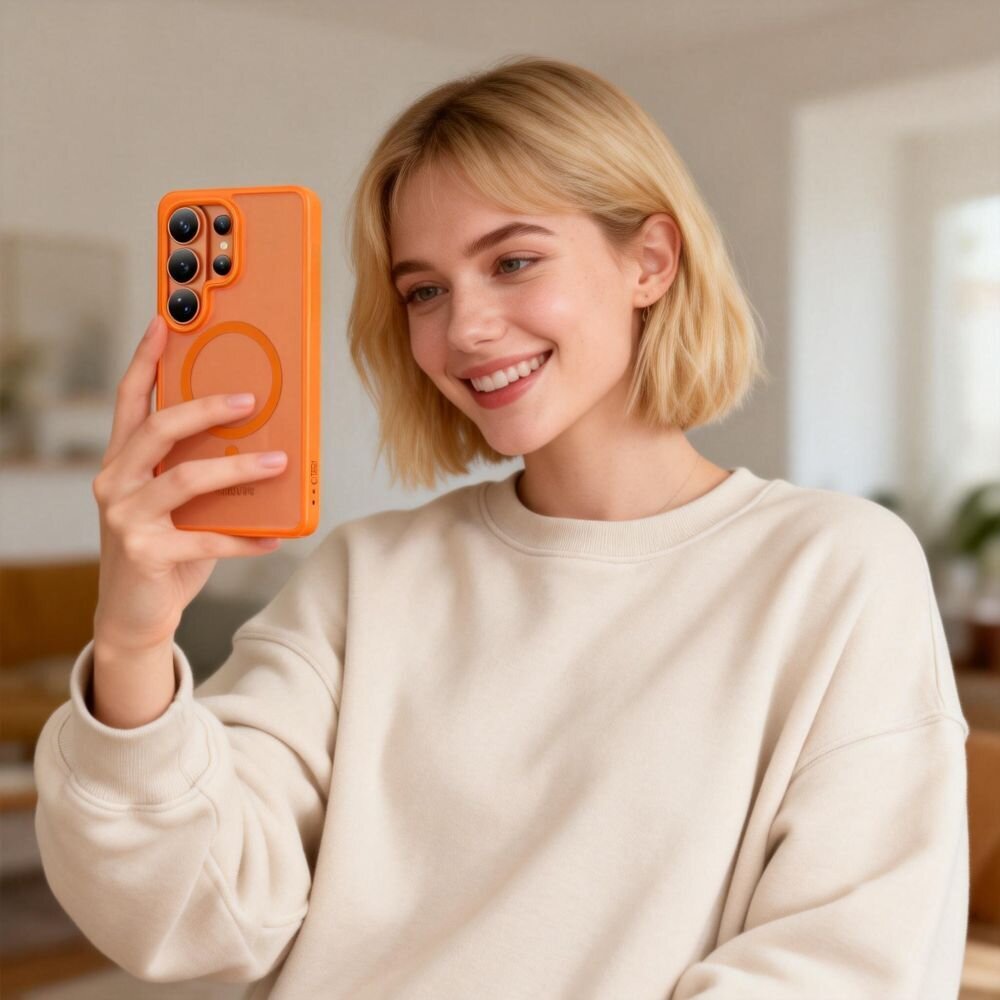 Samsung Galaxy S26 Ultra Tech-Protect Magmat MagSafe dėklas – oranžinis matinis 6 Samsung Galaxy S26 Ultra Tech-Protect Magmat MagSafe dėklas – oranžinis matinis 6