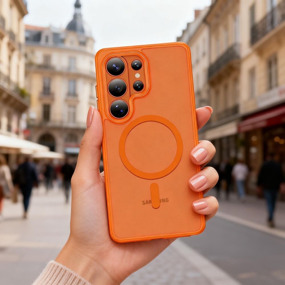 Samsung Galaxy S26 Ultra Tech-Protect Magmat MagSafe dėklas – oranžinis matinis 7 Samsung Galaxy S26 Ultra Tech-Protect Magmat MagSafe dėklas – oranžinis matinis 7