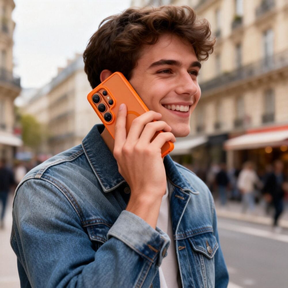 Samsung Galaxy S26 Ultra Tech-Protect Magmat MagSafe dėklas – oranžinis matinis 9