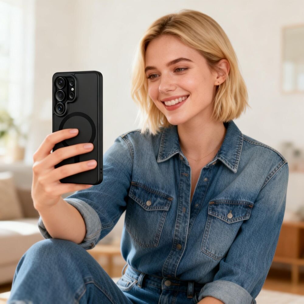 Samsung Galaxy S26 Ultra Tech-Protect Magmat MagSafe dėklas – juodas skaidrus 7