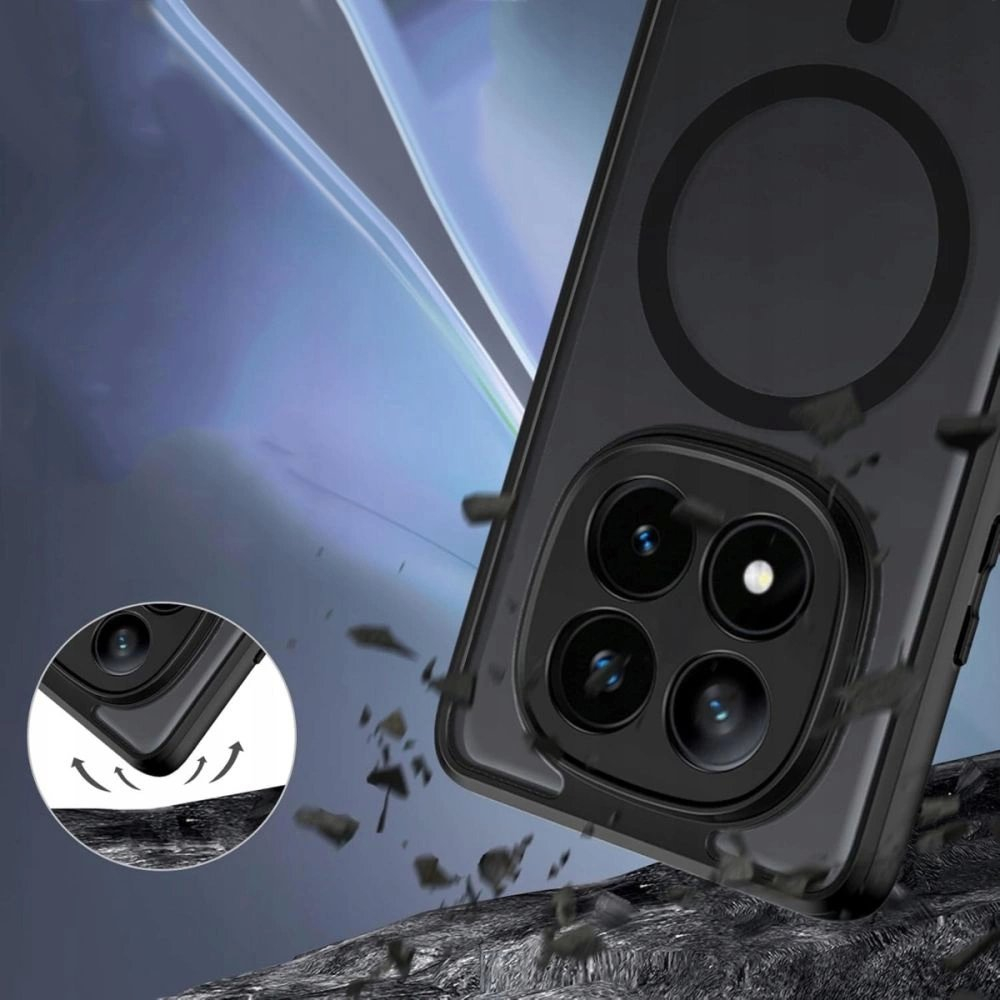 Tech-Protect MagMat MagSafe Dėklas skirtas Xiaomi Redmi Note 14 Pro 5G / Poco X7 5G - Matinis Juodas 1