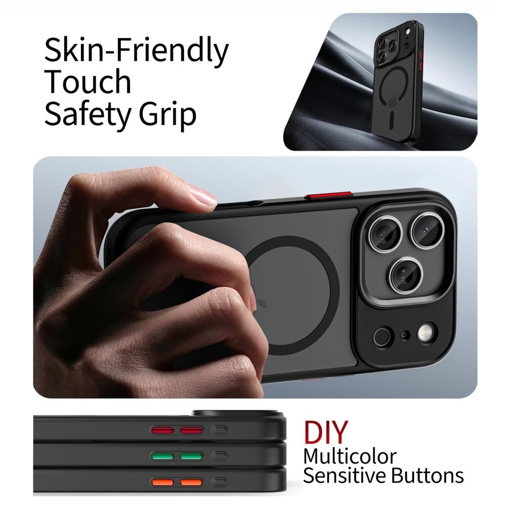 iPhone 17 Pro Max dėklas Tech-Protect MagMat XT 4 dalių su MagSafe – matinės juodos spalvos 3