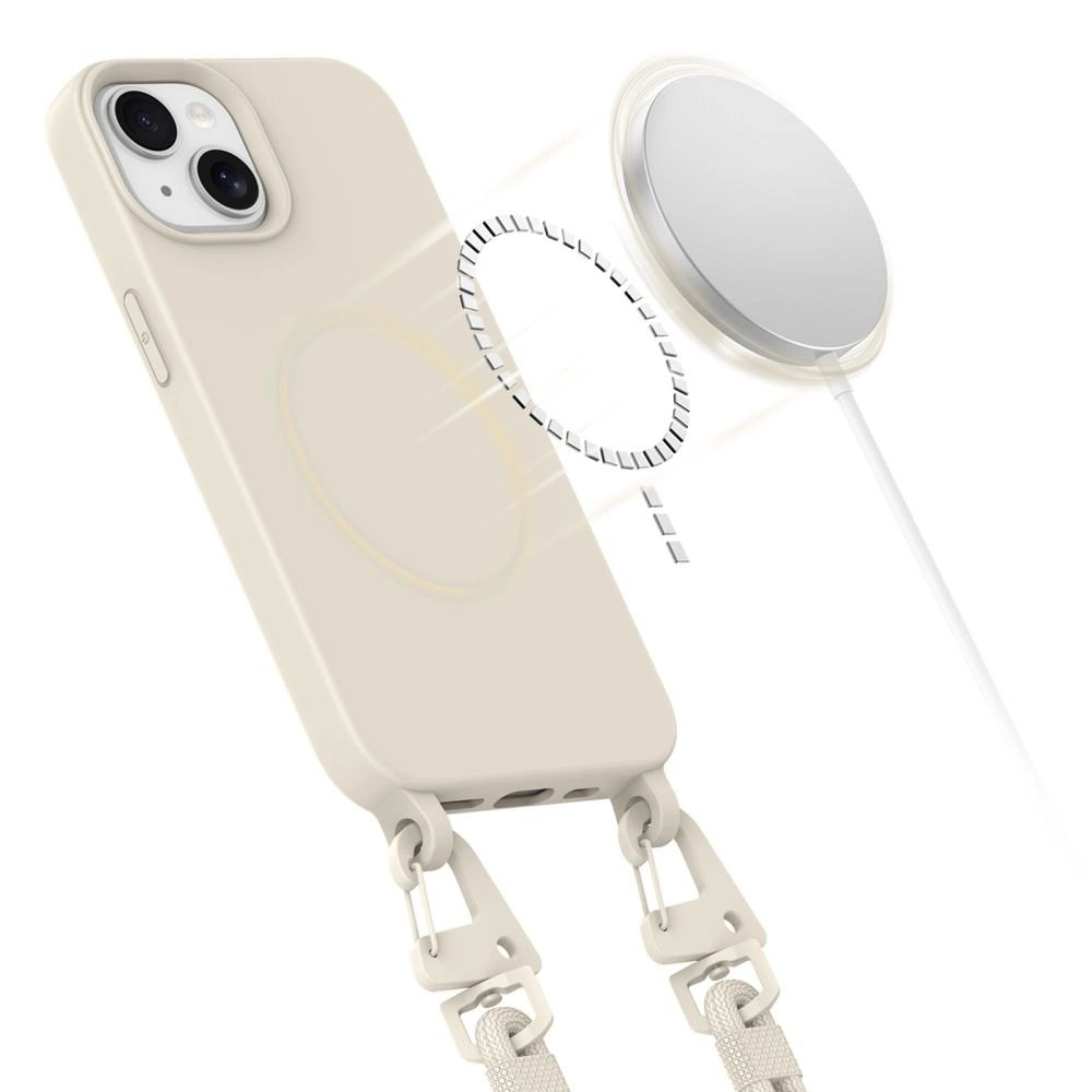 Dėklas Tech-Protect MagNecklace MagSafe iPhone 15 - Smėlinis 2 Dėklas Tech-Protect MagNecklace MagSafe iPhone 15 - Smėlinis 2