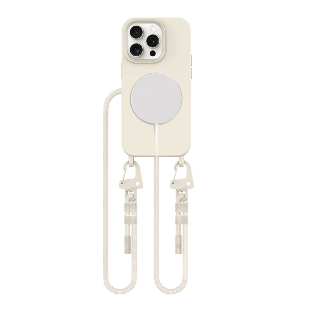 Dėklas Tech-Protect MagNecklace MagSafe iPhone 15 Pro - Smėlinis Dėklas Tech-Protect MagNecklace MagSafe iPhone 15 Pro - Smėlinis