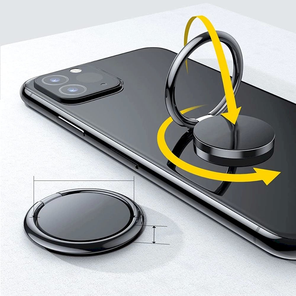 Tech-Protect Magnetic Phone Ring Laikiklis / ringstand function - Juodas 4