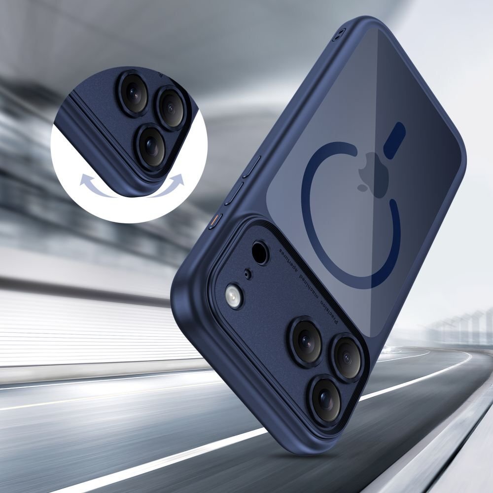 iPhone 17 Pro Tech-Protect MagPeak MagSafe CC dėklas – skaidriai tamsiai mėlynas 5