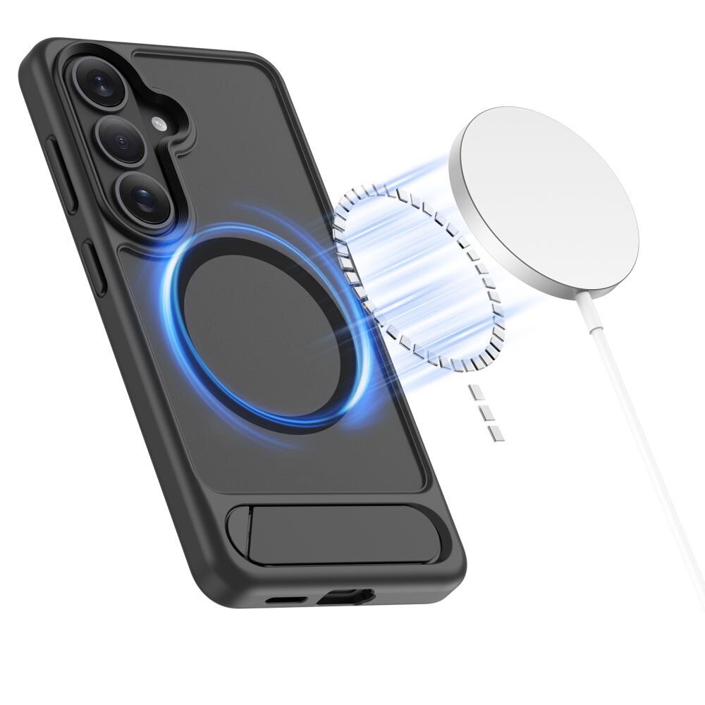 Samsung Galaxy S26 Tech-Protect MagRack MagSafe dėklas – matinė juoda 1