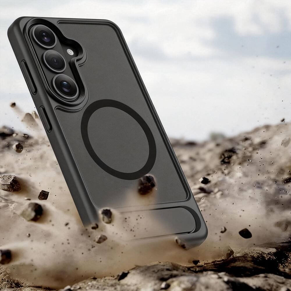 Samsung Galaxy S26+ Tech-Protect MagRack MagSafe dėklas – matinė juoda 6 Samsung Galaxy S26+ Tech-Protect MagRack MagSafe dėklas – matinė juoda 6