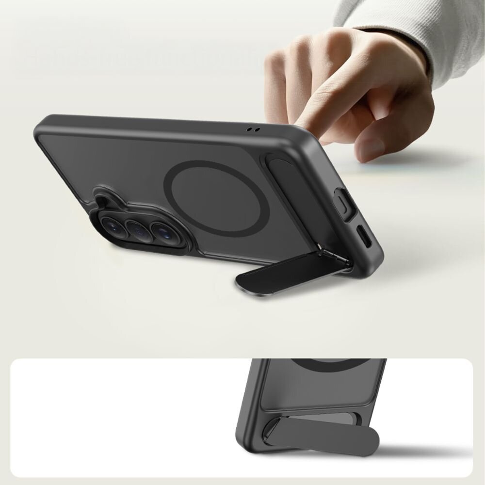 Samsung Galaxy S26 Tech-Protect MagRack MagSafe dėklas – matinė juoda 3