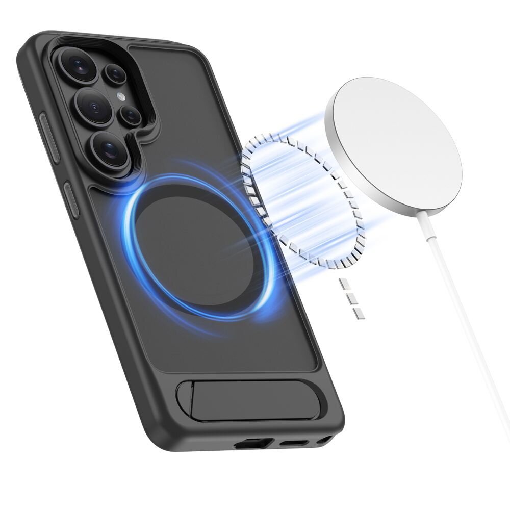 Samsung Galaxy S26 Ultra Tech-Protect MagRack MagSafe dėklas – matinė juoda 1