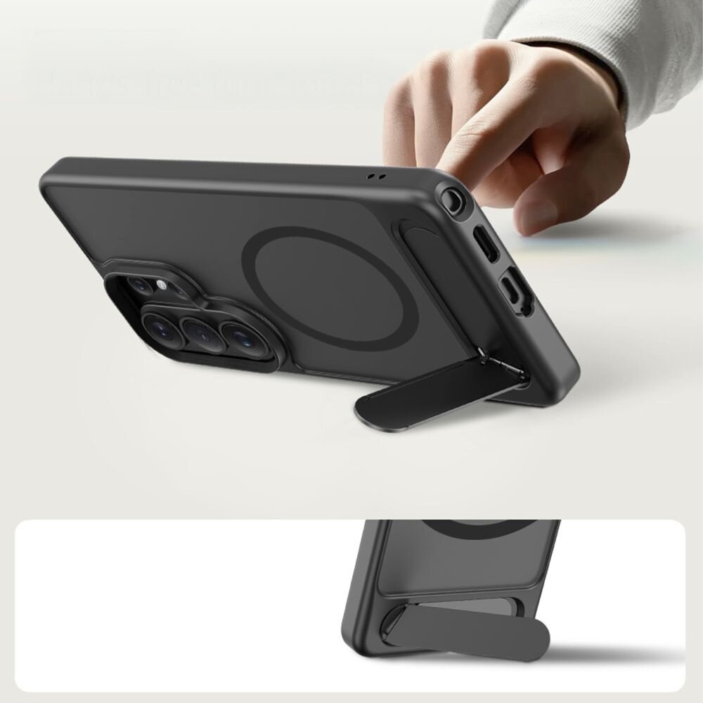 Samsung Galaxy S26 Ultra Tech-Protect MagRack MagSafe dėklas – matinė juoda 3