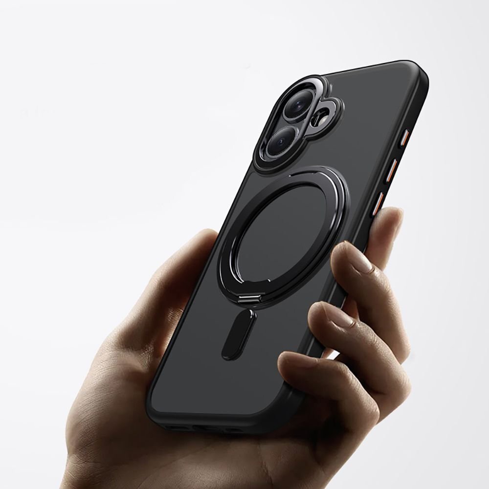 iPhone 17 dėklas Tech-Protect MagRing su MagSafe – matinės juodos spalvos 2 iPhone 17 dėklas Tech-Protect MagRing su MagSafe – matinės juodos spalvos 2