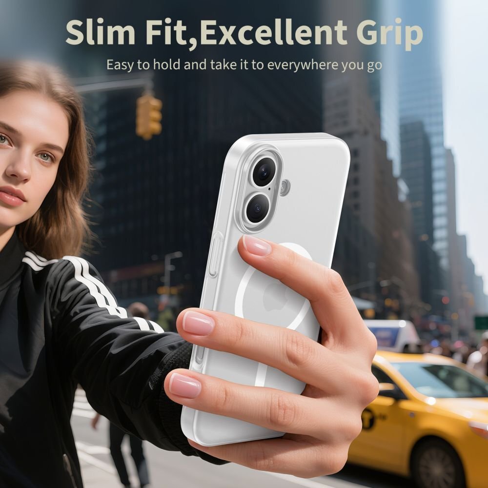 iPhone 17 dėklas Tech-Protect MagSlim su MagSafe – matinės baltos spalvos 3