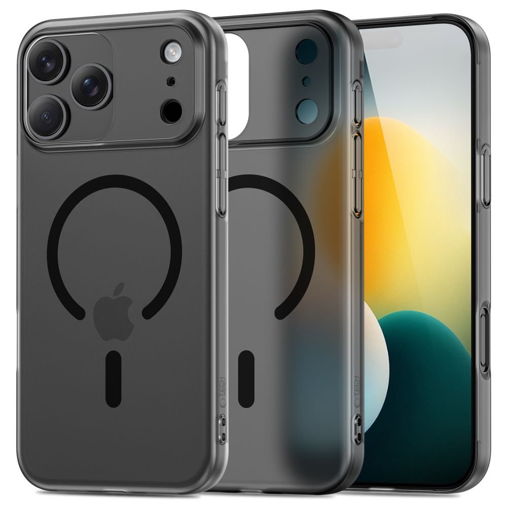 iPhone 17 Pro dėklas Tech-Protect MagSlim su MagSafe – matinės juodos spalvos iPhone 17 Pro dėklas Tech-Protect MagSlim su MagSafe – matinės juodos spalvos