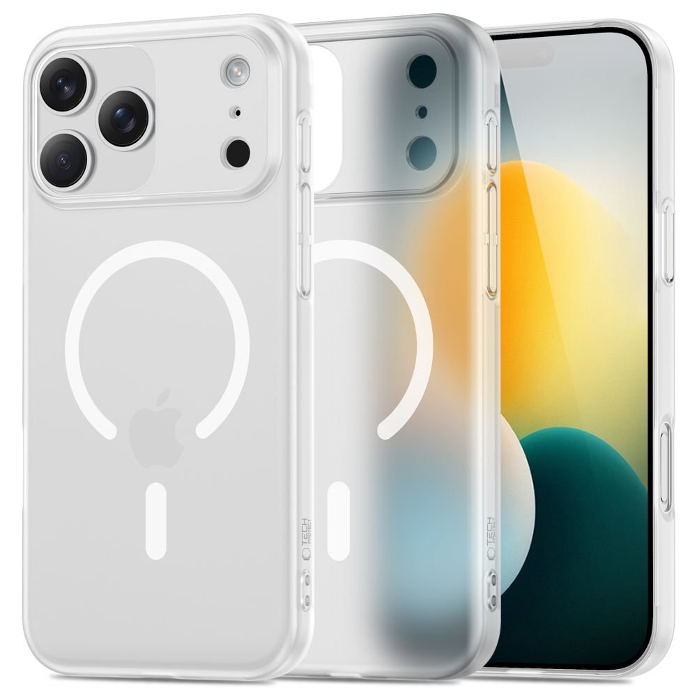 iPhone 17 Pro dėklas Tech-Protect MagSlim su MagSafe – matinės baltos spalvos