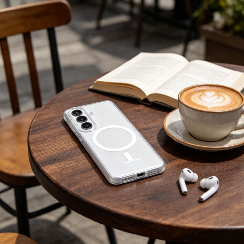 Samsung Galaxy S26 Tech-Protect MagSlim MagSafe dėklas – matinis skaidrus 5