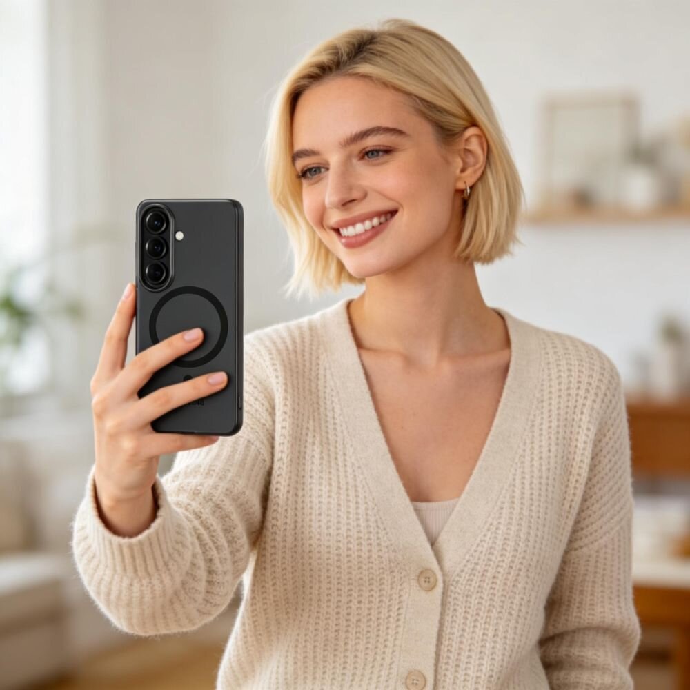 Samsung Galaxy S26 Tech-Protect MagSlim MagSafe dėklas – matinė juoda 5