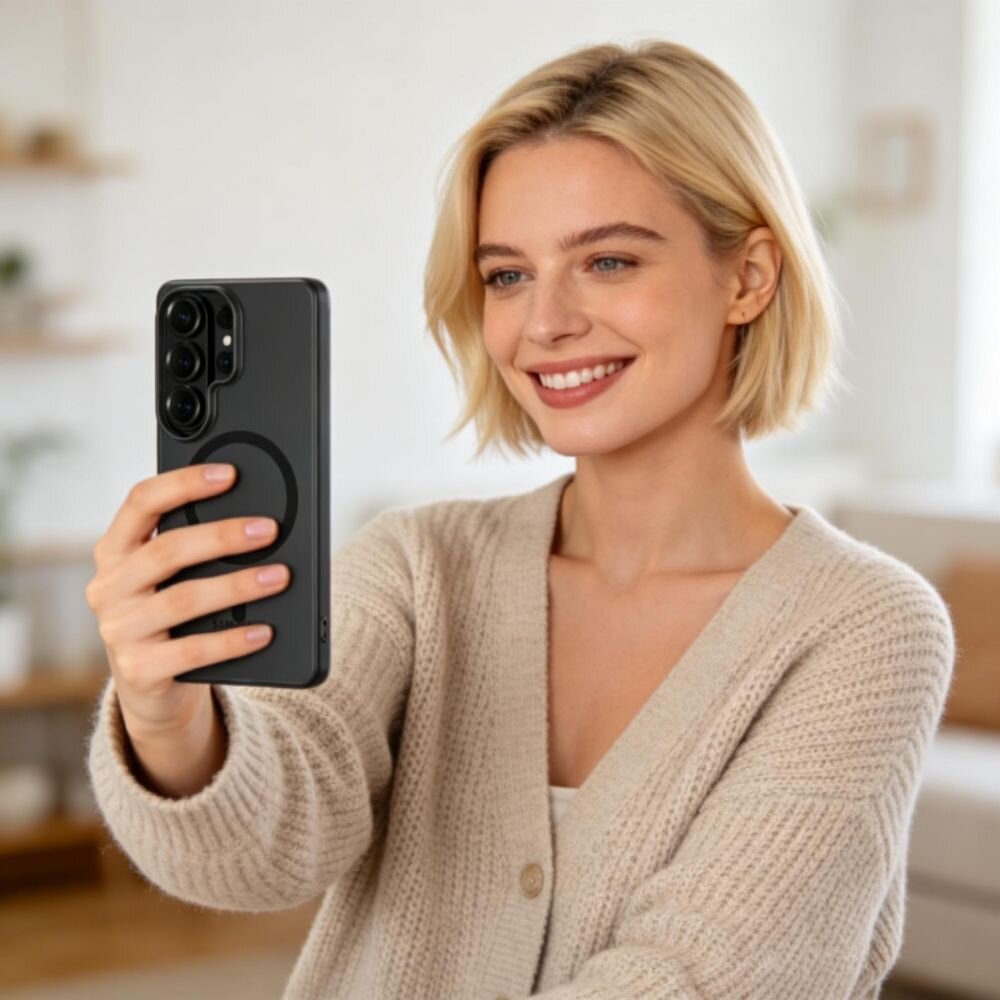 Samsung Galaxy S26 Ultra Tech-Protect MagSlim MagSafe dėklas – matinė juoda 3