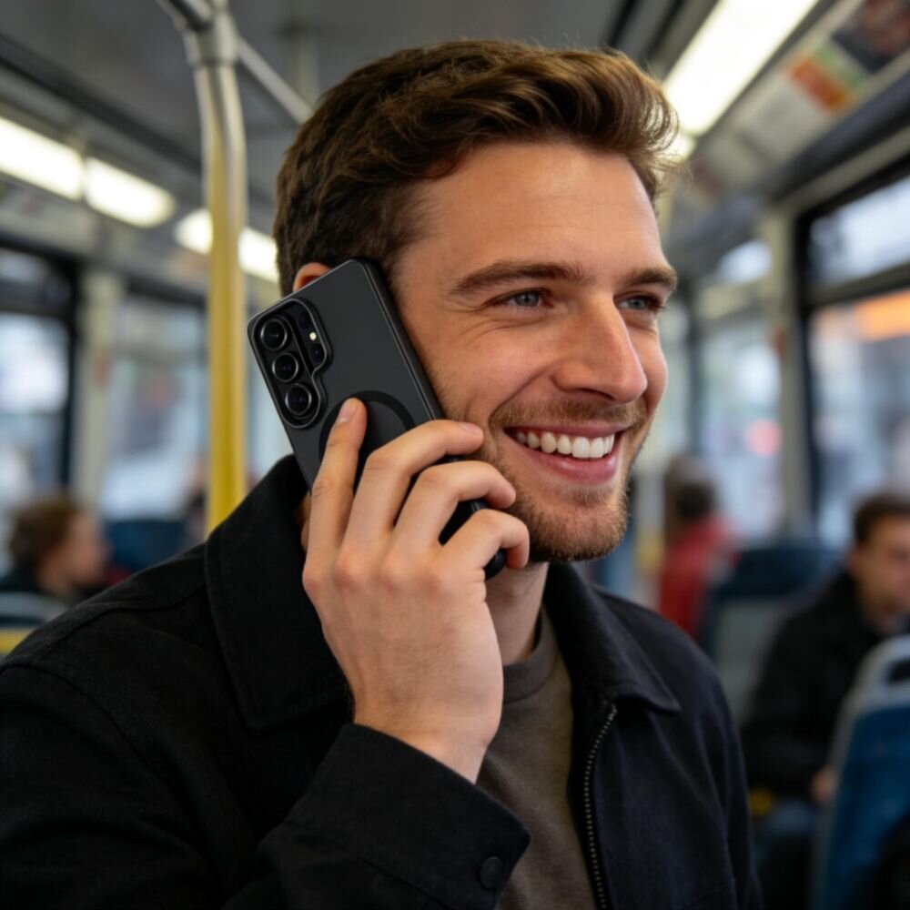 Samsung Galaxy S26 Ultra Tech-Protect MagSlim MagSafe dėklas – matinė juoda 4