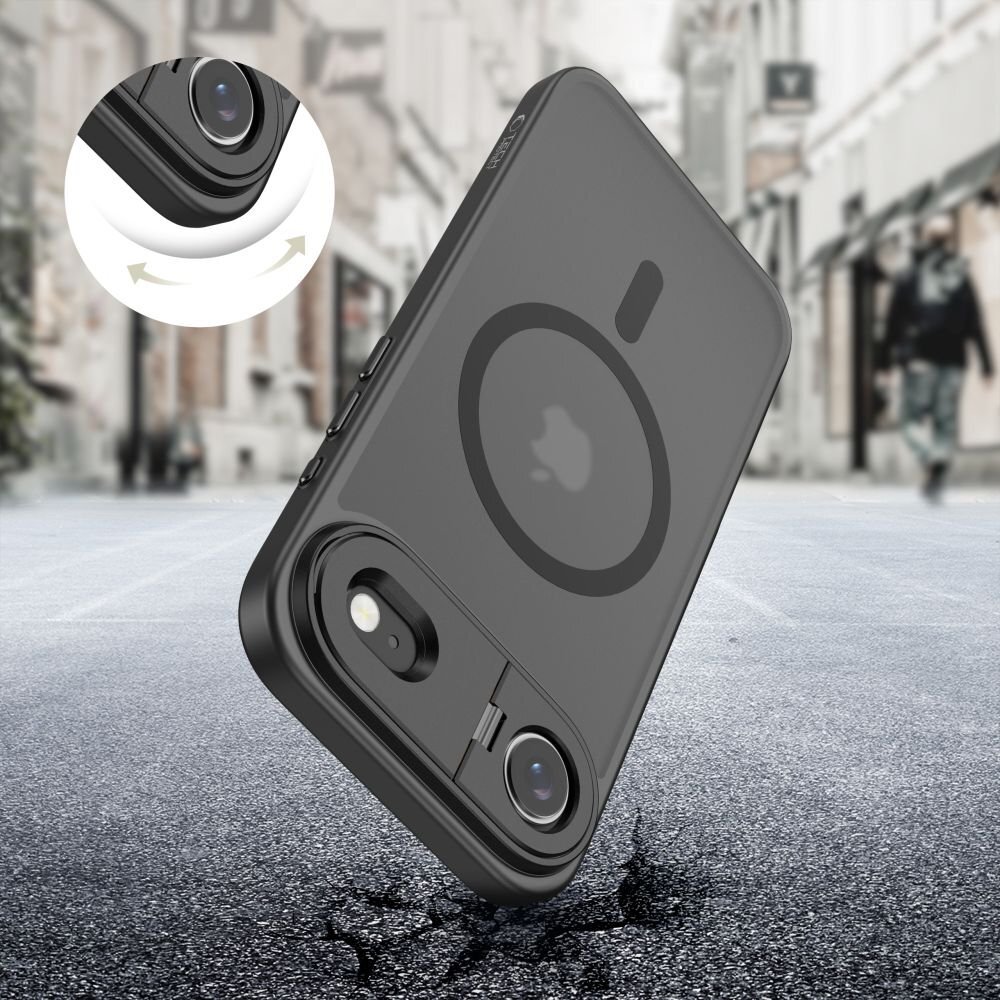 iPhone 17 Air dėklas Tech-Protect MagStand MagSafe – matinės juodos 4