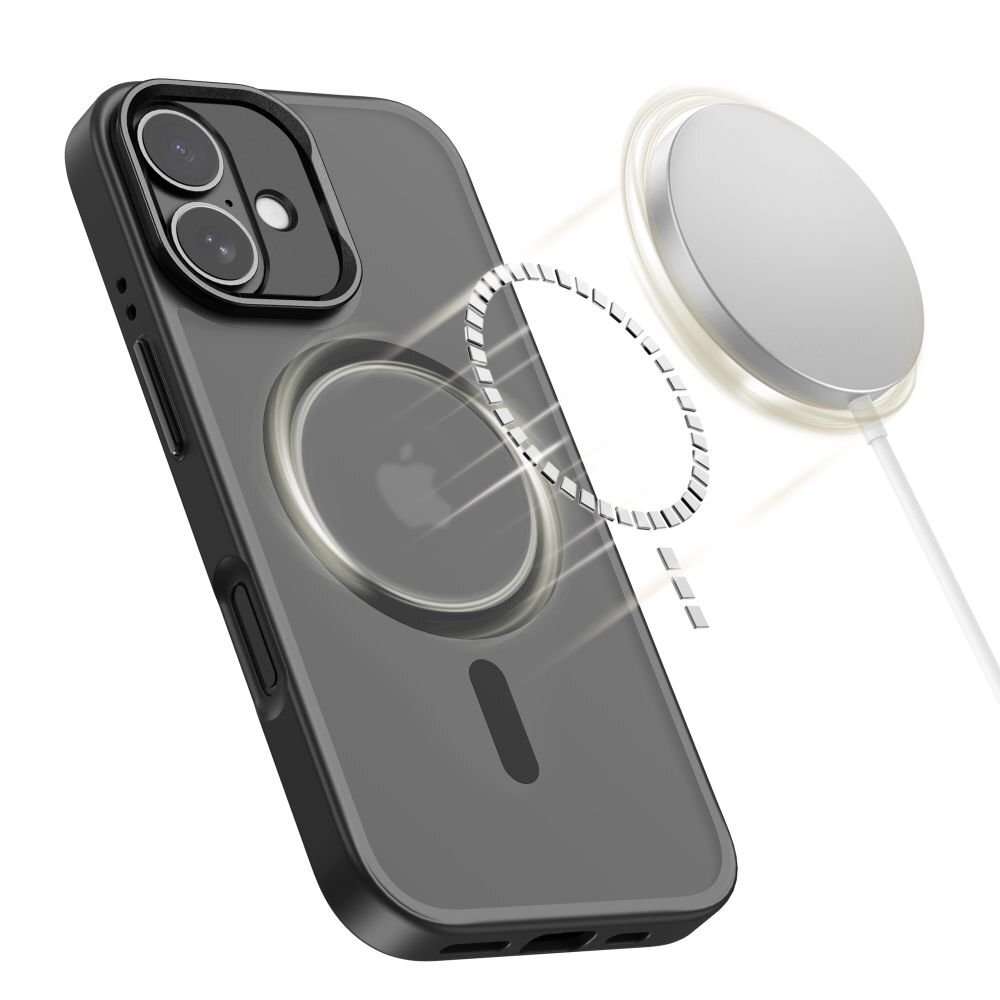 iPhone 17 dėklas Tech-Protect MagStand su MagSafe – matinės juodos spalvos 1